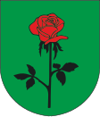 Blason de Ksawerów : De sinople à une rose au naturel.