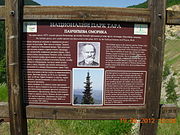 Information board about Pančić and his spruce tree at the site where it was discovered on the Tara mountain