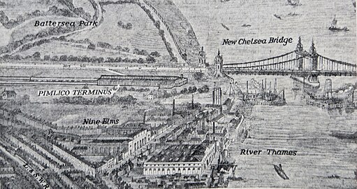 Pimlico and Nine Elms stations 1859