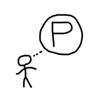 A basic illustration of an individual holding a propositional attitude towards proposition P. Propositional Attitude.png