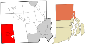 プロビデンス郡内の位置（赤）