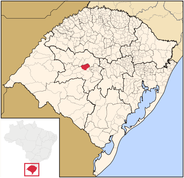 Localização de São Martinho da Serra no Rio Grande do Sul