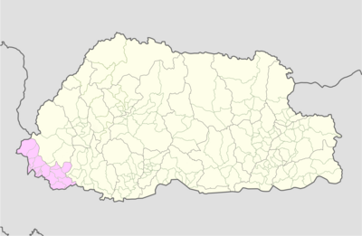 Location map Samtse Bhutan