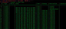 Registro visual de instantâneos gerados pelo Snapper, utilitário de captura para o sistema de arquivos Btrfs