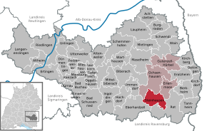 Poziția Steinhausen an der Rottum pe harta districtului Biberach