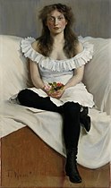 Nuoren valko­pukuisen naisen muotokuva, 1893