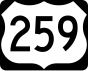 U.S. Route 259 marker