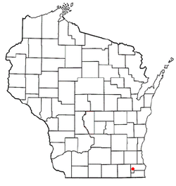 Location of Browns Lake, Wisconsin