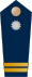 Blue epaulette with a silver button and small golden stripes
