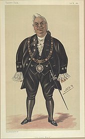 Sir William McArthur, Lord Mayor of London, caricatured by Leslie Ward, 1881 William McArthur, Vanity Fair, 1881-10-08.jpg