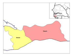 Arrondissements of Ziguinchor Ziguinchor arrondissements.png