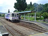 Bahnhof Iwamura mit Trieb­wagen der Baureihe Akechi 10