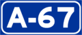 <small> <i> (novembro 2006) </i> </small> Autovía A-67-ŝildo