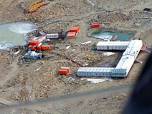 An aerial view of the Indian Station Maitri, Antarctica on 2 February 2005