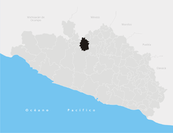 Vị trí của đô thị trong bang Guerrero