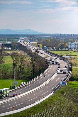 Uitzicht op de A355 vanaf Kolbsheim