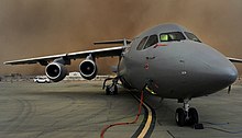 BAe 146 C3 (cargo configuration) in Afghanistan. BAe146 Aircraft in Afghanistan MOD 45155558.jpg