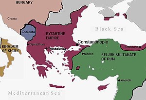 English: Byzantine empire before the Crusades ...