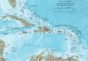 English: Map of the Caribbean by the CIA World...
