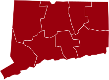 COVID-19 Prevalence v Connecticutu podle county.svg