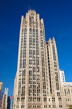 The Gothic Revival Tribune Tower in Chicago