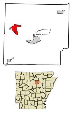 Location of Greers Ferry in Cleburne County, Arkansas.