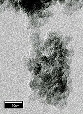 An image resembling a cluster of grape where the cluster consists of nearly spherical particles of 5 nm diameter