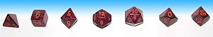 Full set of matching dice used in role-playing...