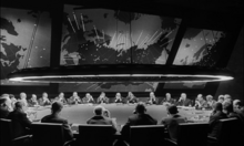 The war room in Dr. Strangelove (1963) was designed by Ken Adam Dr. Strangelove - The War Room.png