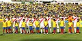 Отборът на Перу преди мача с Еквадор от квалификациите за СП 2018 – Кито, 5 септември 2017 г. От ляво на дясно: Куева, Родригес, Тапиа, Флорес, Йотун, Корзо, Рамос, Трауко, Карило, Каседа и Гереро.