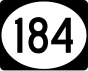 Route 184 marker