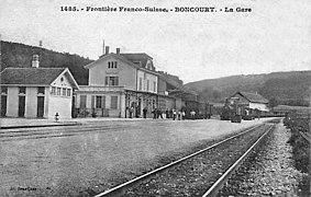 La gare, vers 1913.