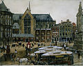 阿姆斯特丹水坝广场 (约1895), 水彩, 40 x 51 cm, 阿姆斯特丹国家博物馆