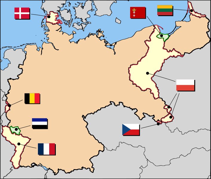 Final German territorial losses after World War I.