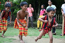 Children from Lubuagan, Kalinga perform the muscle dance. Kalinga 5927.JPG