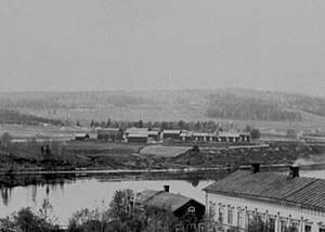 Vy över Karlgårds herrgård cirka 1900. Bild tagen från stadshustornet.