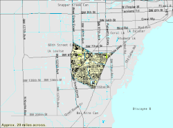 U.S. Census Bureau map of Kendall showing boundaries