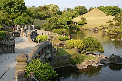 Pemandangan Suizen-ji Jōju-en di Kumamoto, Jepang.