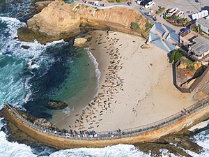 English: Aerial view of the Children's Pool in...
