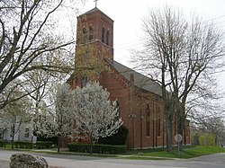 St. Patrick's Catholic Church, founded in 1836 on the Wabash & Erie Canal