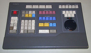 A Sony BVE-910 linear editing system's keyboard