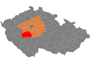 District location in the Central Bohemian Region within the Czech Republic