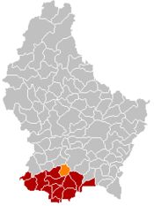 Localização de Leudelange em Luxemburgo