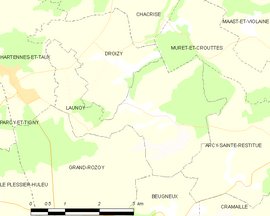 Mapa obce Launoy