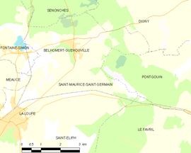 Mapa obce Saint-Maurice-Saint-Germain