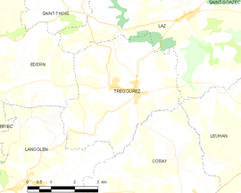 Mapa obce Trégourez