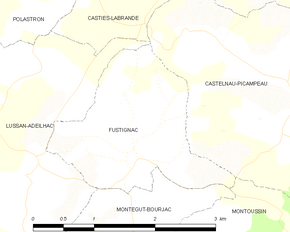 Poziția localității Fustignac