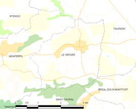 Mapa obce Le Verger