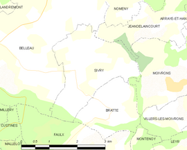 Mapa obce Sivry