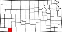 スワード郡の位置を示したカンザス州の地図